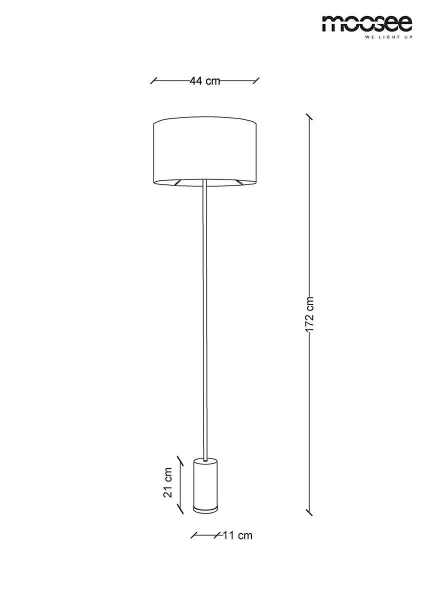 Lampadar lux designer Stasa 170 cm, baza otel auriu, abajur textil, MSE010200131 - King [2]