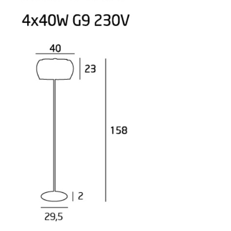 Lampadar lux rotund sticla tip oglinda Prezo Ø 40 cm baza metal, F0076-04A - Maxlight [2]