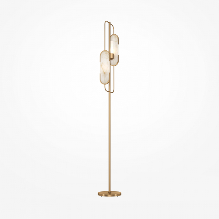 Lampadar Marmo MOD099FL-02G, cu intrerupator, 2xG9, aurie+alba, IP20, Maytoni [1]