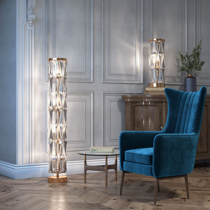 Lampadar Puntes MOD043FL-08G, cu intrerupator, 8xE14, auriu+transparent, IP20, Maytoni [2]