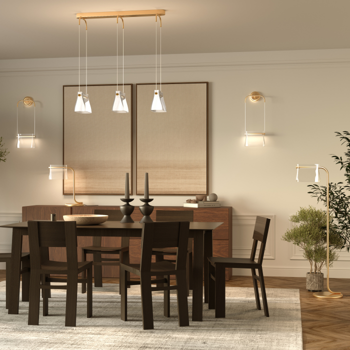 Lampadar LED Cabaret MOD170FL-L8BS3K, cu intrerupator, 8W, 850lm, lumina calda, IP20, auriu+transparent, Maytoni [2]