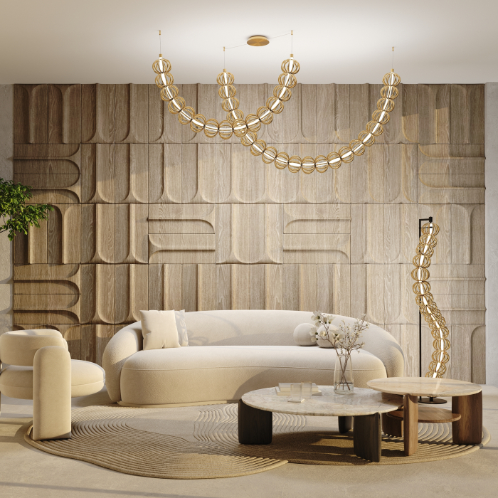 Lampadar LED Golden Cage MOD216FL-L38G3K, cu intrerupator, 48W, 3000lm, lumina calda, IP20, negru+auriu, Maytoni [2]