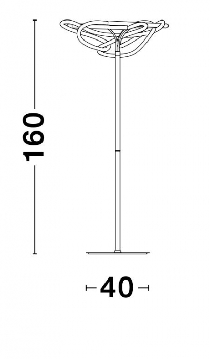 Lampadar modern auriu Flex 160 cm abajur tub LED flexibil, suport metalic, 9548106 - Novaluce [4]