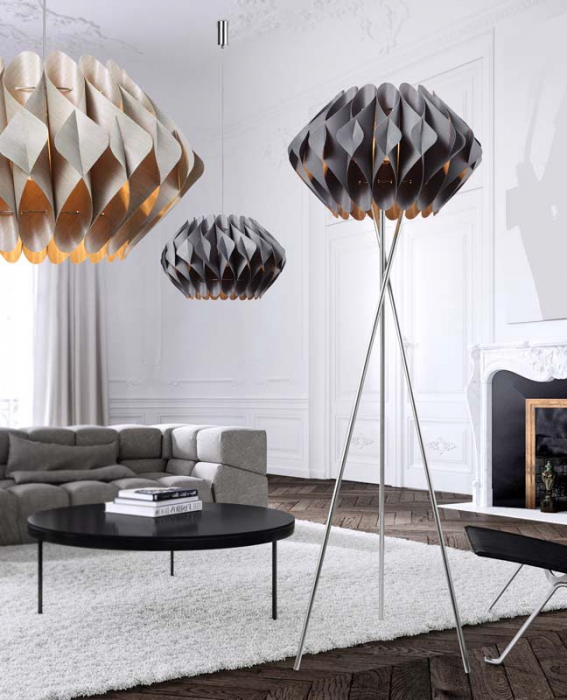 Lampadar modern bej/gri cu 3 picioare metalice Asim 156 cm, design modern, AZ 2406 - Azzardo [5]