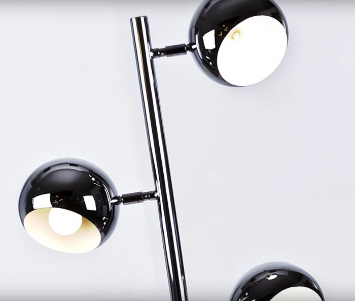Lampadar modern cu 3 becuri forma glob Garnette 150 cm, metal crom, AZ 0024 - Azzardo [3]