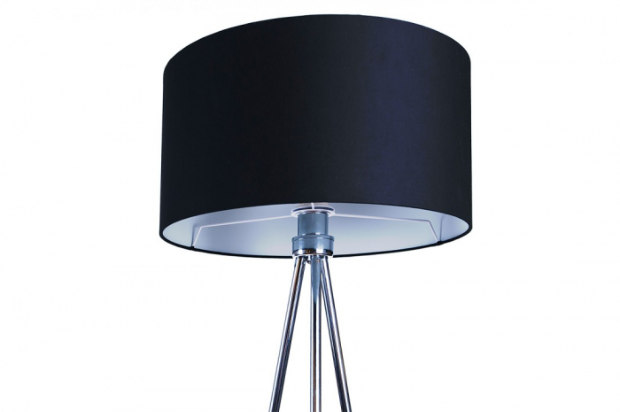 Lampadar modern Omo 150 cm, 3 picioare metal crom, abajul rotund alb/negru/gri, AZ 2967 - Azzardo [4]