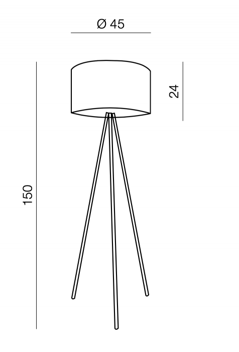 Lampadar modern Omo 150 cm, 3 picioare metal cupru, abajul rotund alb/negru/gri, AZ 3010 - Azzardo [6]