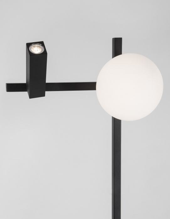 Lampadar negru cu glob alb Esila 150 cm ajustabil cu intrerupator, iluminare LED, sticla/metal, 9919532 - Novaluce [4]