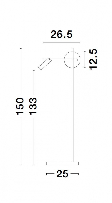 Lampadar negru cu glob alb Esila 150 cm ajustabil cu intrerupator, iluminare LED, sticla/metal, 9919532 - Novaluce [7]