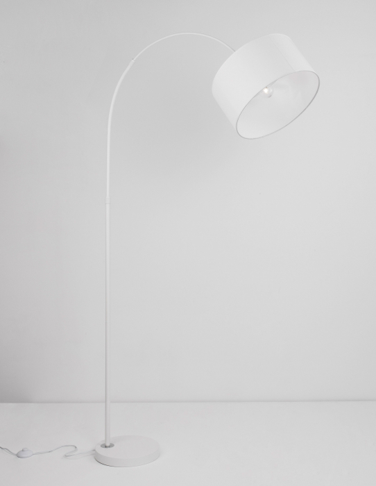 Lampadar negru/alb Romil, baza metalica, abajur textil, 9401653 - Novaluce [2]