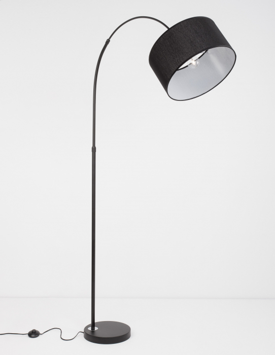 Lampadar negru/alb Romil, baza metalica, abajur textil, 9401653 - Novaluce [15]