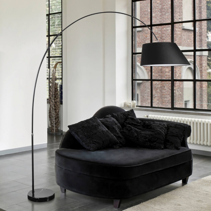 Lampadar negru Karan 225 cm, design modern, abajur negru textil, AZ 1125 - Azzardo [2]