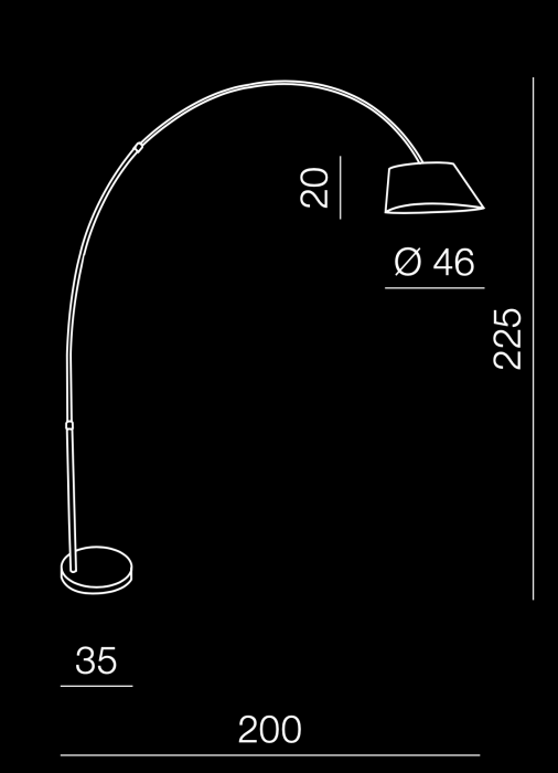 Lampadar negru Karan 225 cm, design modern, abajur negru textil, AZ 1125 - Azzardo [5]