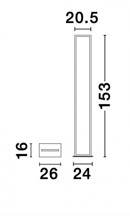 Lampadar negru mat minimalist Miki 153 cm iluminare LED, forma dreptunghiulara, 9500812 - Novaluce [6]