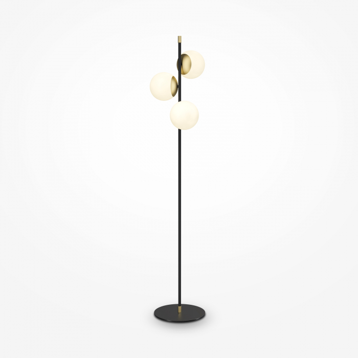 Lampadar Nostalgia MOD048FL-03G, cu intrerupator, 3xE14, negru+alb+auriu, IP20, Maytoni [1]
