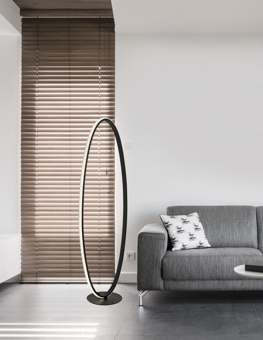 Lampadar oval negru cu cristale acril Michai 125 cm LED, design lux, 9481096 - Novaluce [5]