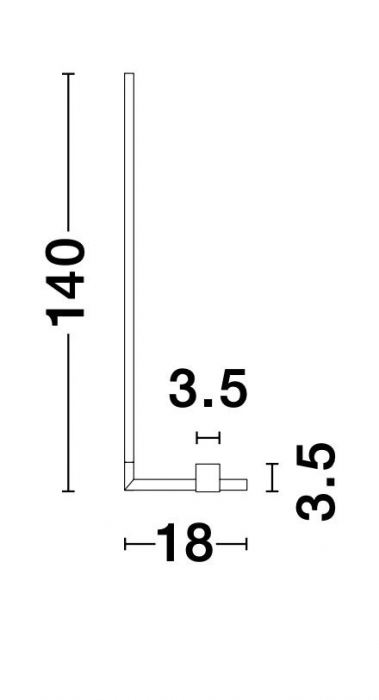 Lampadar podea auriu/negru Rocco 140 cm stil minimalist, iluminare LED, 9180726 - Novaluce [5]