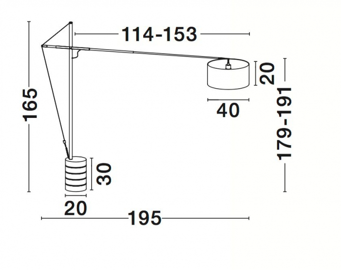 Lampadar premium ajustabil negru/alb Mondi, baza metalica, abajur textil, 41455402 - Novaluce [3]