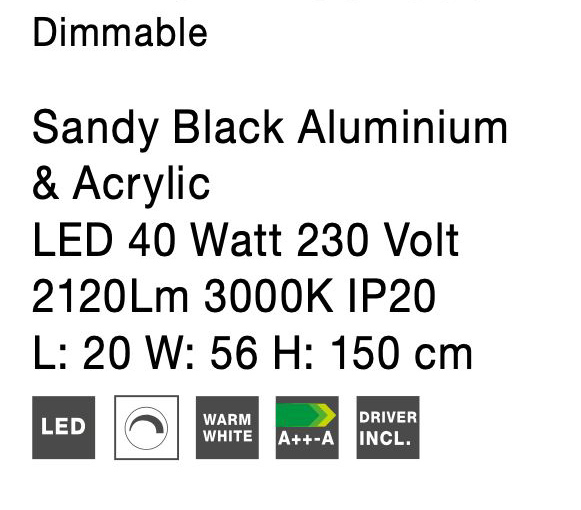 Lampadar premium cu LED dimabil Ermini 2 alb/negru din metal, 9348074 - Novaluce [17]