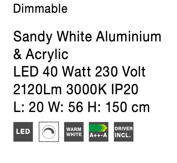 Lampadar premium cu LED dimabil Ermini 2 alb/negru din metal, 9348074 - Novaluce [8]