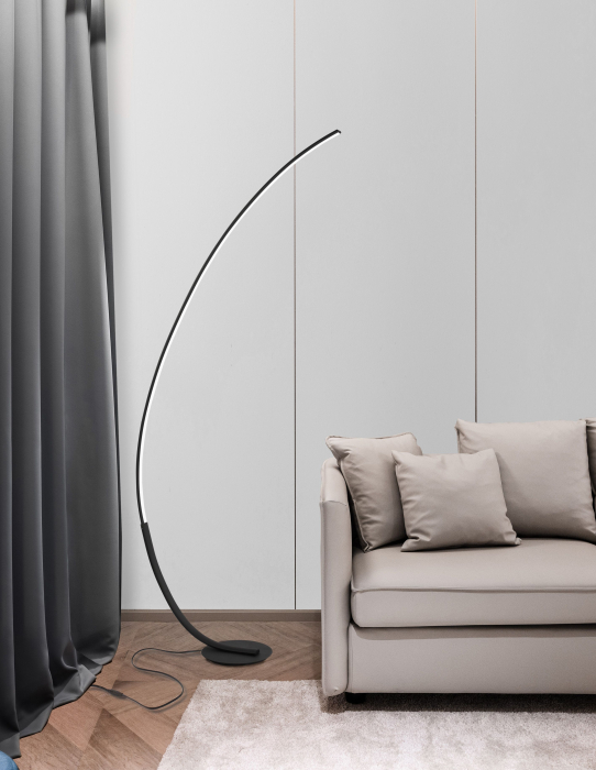Lampadar premium cu LED dimabil Ermini alb/negru din metal, 9396060 - Novaluce [2]