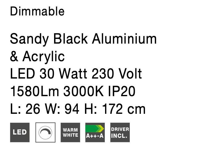 Lampadar premium cu LED dimabil Ermini alb/negru din metal, 9396060 - Novaluce [10]