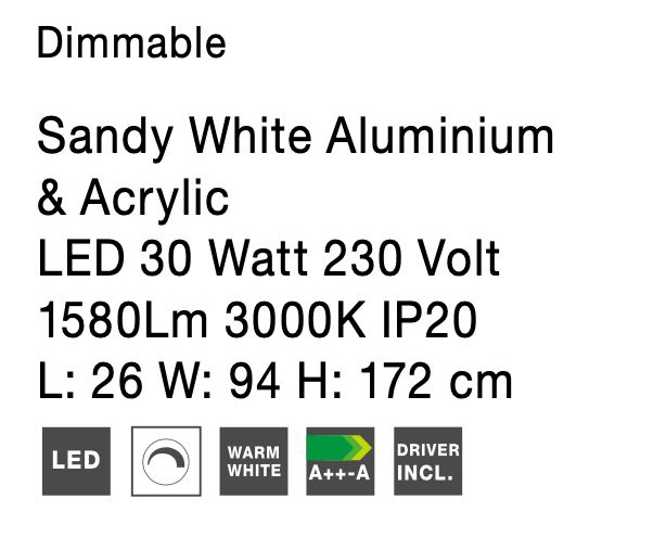 Lampadar premium cu LED dimabil Ermini alb/negru din metal, 9396060 - Novaluce [17]