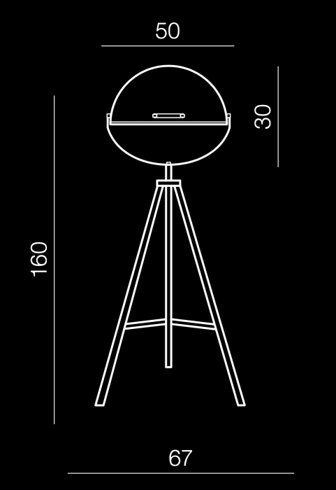 Lampadar tip studio alb/negru Bruno 160 cm cu trei picioare metalice si abajur reglabil, stil industrial, AZ 2378 - Azzardo [4]