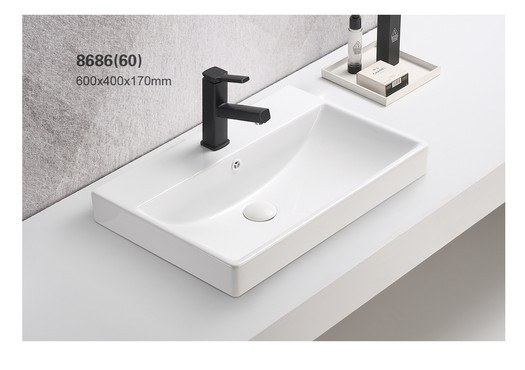 Lavoar baie RITA 60 cm, 17 x 60 x 40 cm, alb lucios [3]