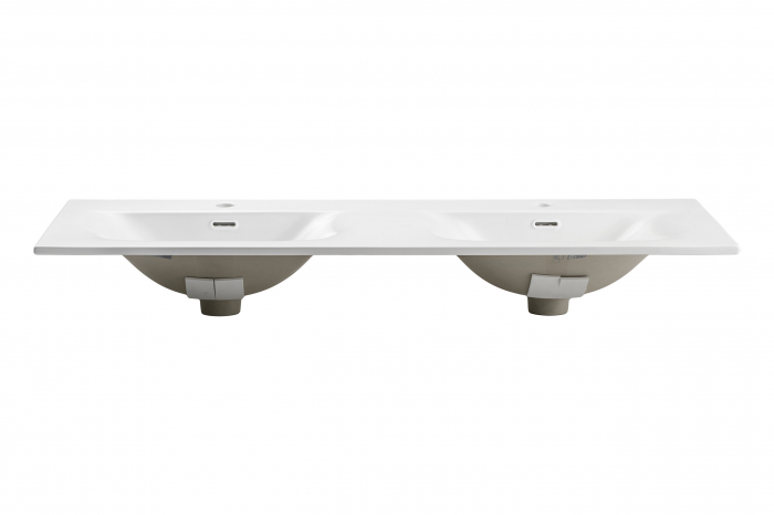 Lavoar dublu pentru mobilier baie, SKY 120 cm, alb mat, incastrat, COMAD [2]