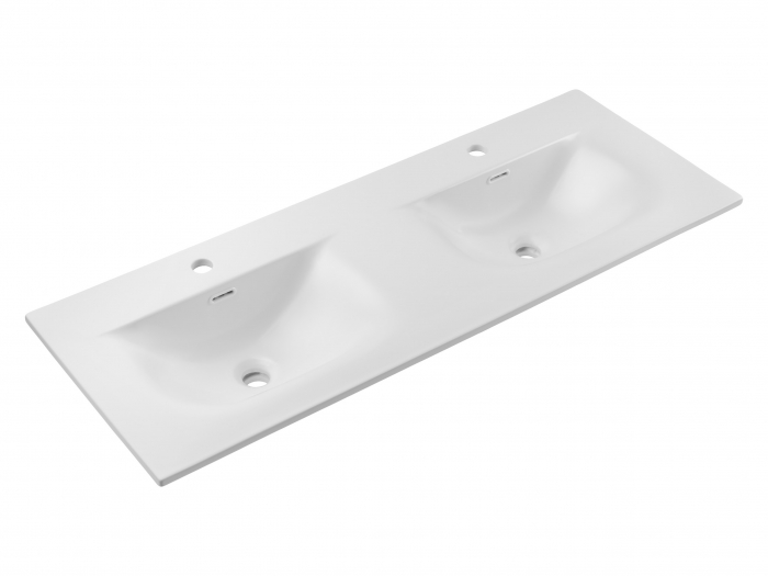 Lavoar dublu pentru mobilier baie, SKY 120 cm, alb mat, incastrat, COMAD [1]