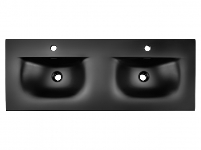 Lavoar dublu pentru mobilier baie, 120 cm, incastrat, negru mat, COMAD [3]