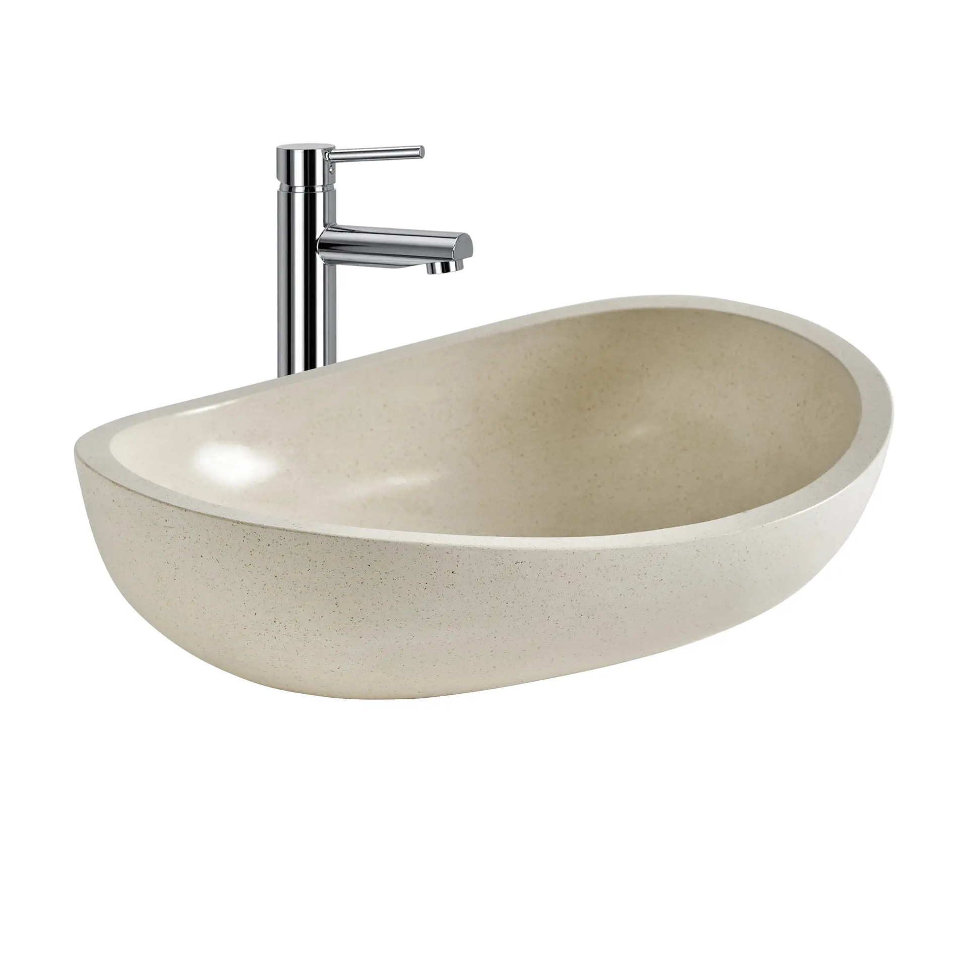 Lavoar Lussac din Terrazzo Alb, 64x44x20cm, VicalHome 38689 VicalHome 38689 [2]