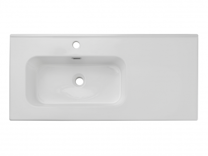 Lavoar baie mobilier cu o cuva 100 cm, GO, alb lucios cu blat ceramic COMAD [3]
