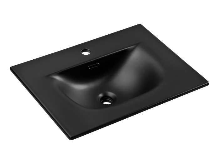 Lavoar baie incastrat pe mobilier, 60 cm, SKY negru mat, cu o cuva, COMAD [1]