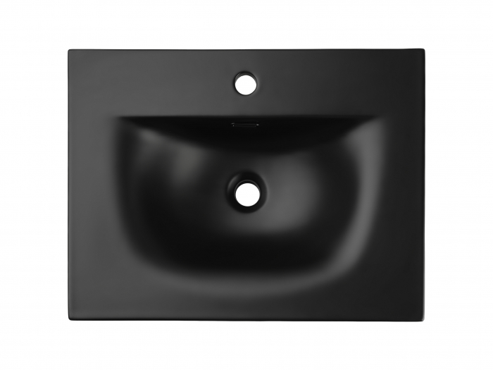 Lavoar baie incastrat pe mobilier, 60 cm, SKY negru mat, cu o cuva, COMAD [3]