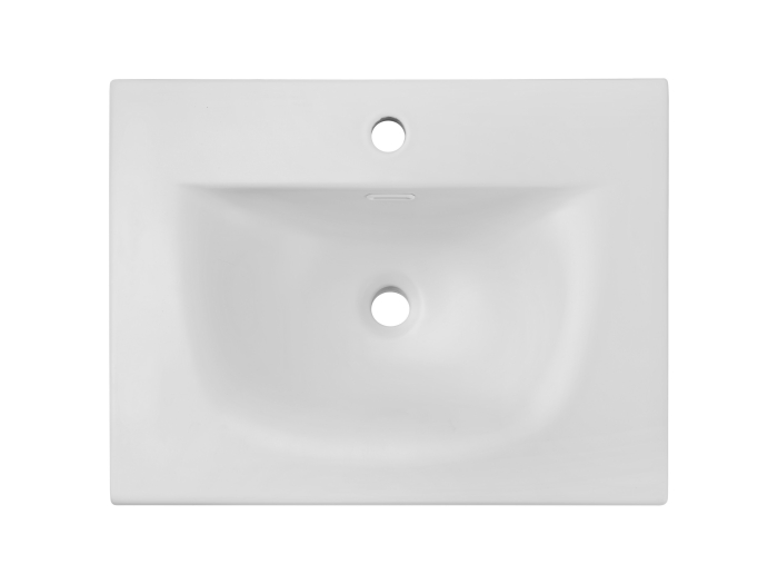Lavoar mobilier cu o cuvă, 60 cm x 46 cm x 17 cm, alb mat, ceramică - COMAD [3]