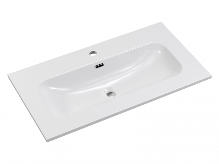 Lavoar mobilier baie cu o cuva /FLY incastrat baie, 80 cm, Alb lucios, COMAD [1]