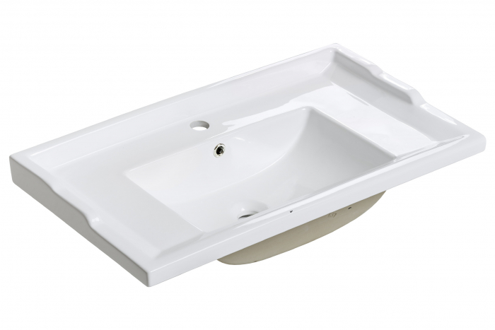 Lavoar mobilier baie cu o cuva, 80 cm, RETRO, alb lucios, incastrat, COMAD [1]