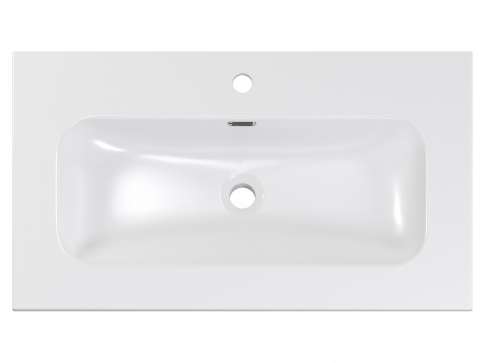 Lavoar mobilier baie cu o cuva /FLY incastrat baie, 80 cm, Alb lucios, COMAD [3]