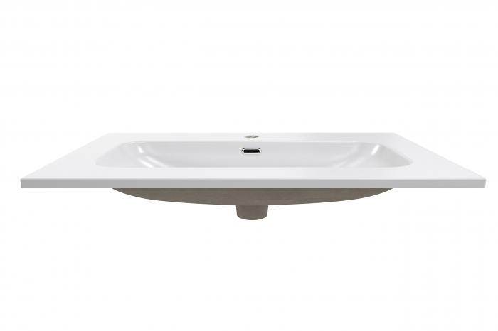 Lavoar mobilier baie cu o cuva /FLY incastrat baie, 80 cm, Alb lucios, COMAD [2]