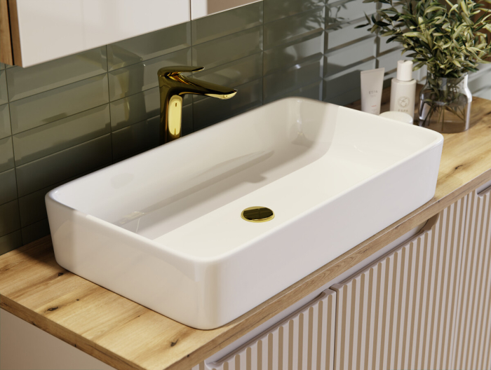 Lavoar pe blat lavoar aplicat UM-6275 SLIM 60 WHITE DP COMAD [5]