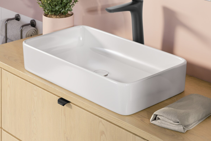 Lavoar pe blat lavoar aplicat UM-6275 SLIM 60 WHITE DP COMAD [4]
