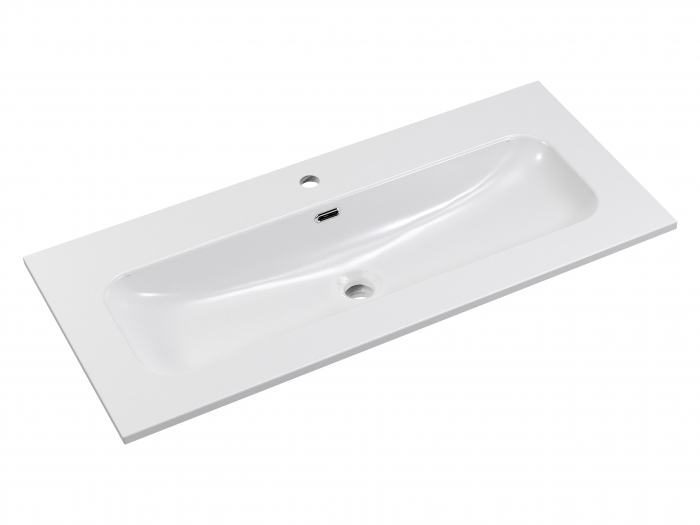 Lavoar baie 100 cm Alb lucios, FLY, pentru mobilier, incastrat, cu o cuva COMAD [1]