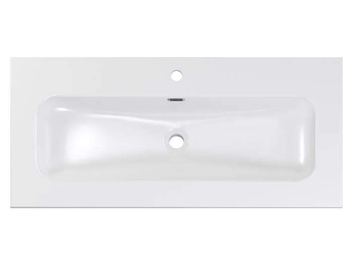 Lavoar baie 100 cm Alb lucios, FLY, pentru mobilier, incastrat, cu o cuva COMAD [3]