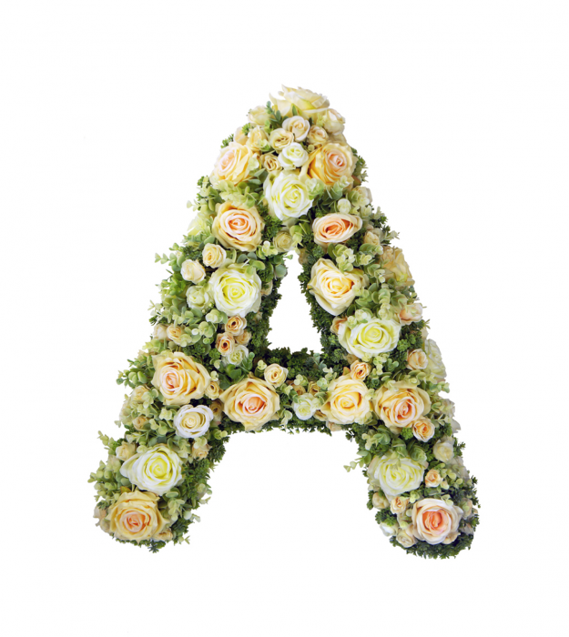 Litera realizata la comanda din flori Gentle Morning inaltime 60 cm [2]