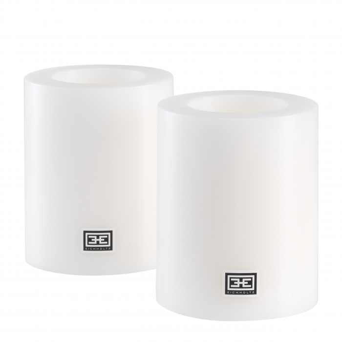   Lumânare artificială ø 10 x H. 12 cm albă set de 2 106945 EICHHOLTZ [2]