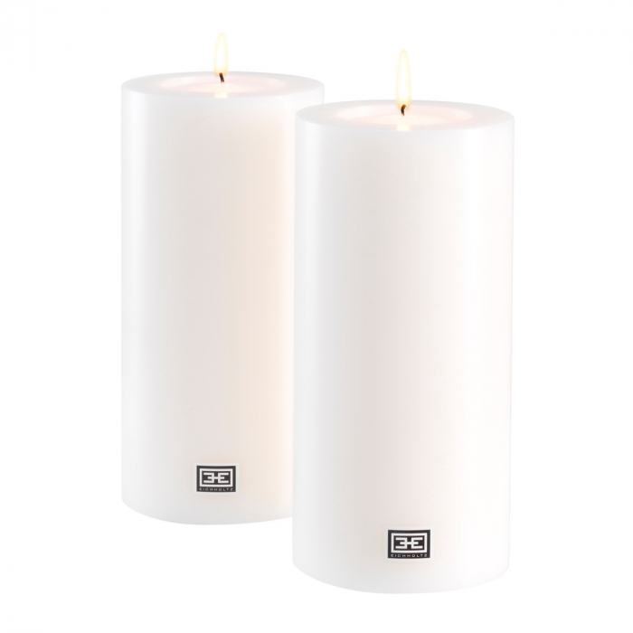   Lumânare artificială ø 10 x H. 21 cm alb set de 2 106948 EICHHOLTZ [1]