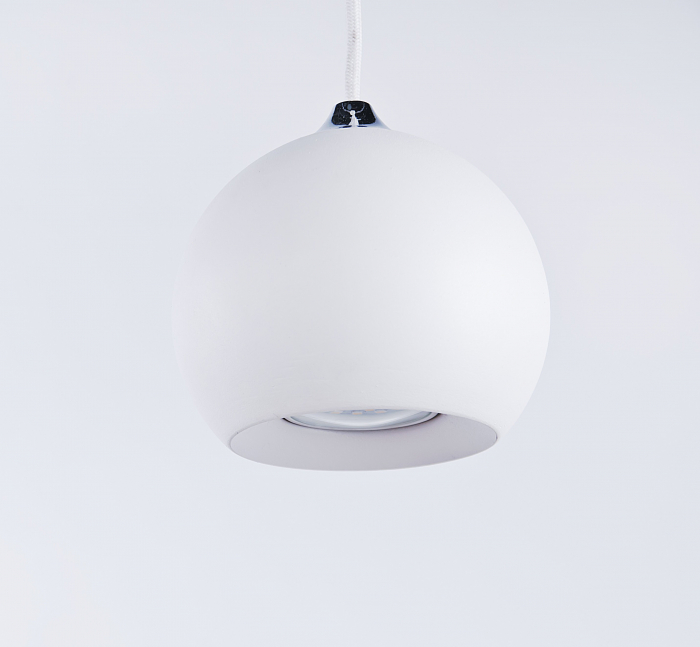 Lustra moderna tip glob crom/alb/negru Branis Ø12 cm metal/sticla balistica, AZ 0641 - Azzardo [8]