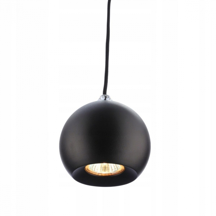 Lustra moderna tip glob crom/alb/negru Branis Ø12 cm metal/sticla balistica, AZ 0641 - Azzardo [5]